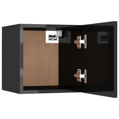 vidaXL Zidni TV ormarić crni visokog sjaja 30,5 x 30 x 30 cm