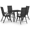 vidaXL 5-dijelni vrtni blagovaonski set aluminijski crni