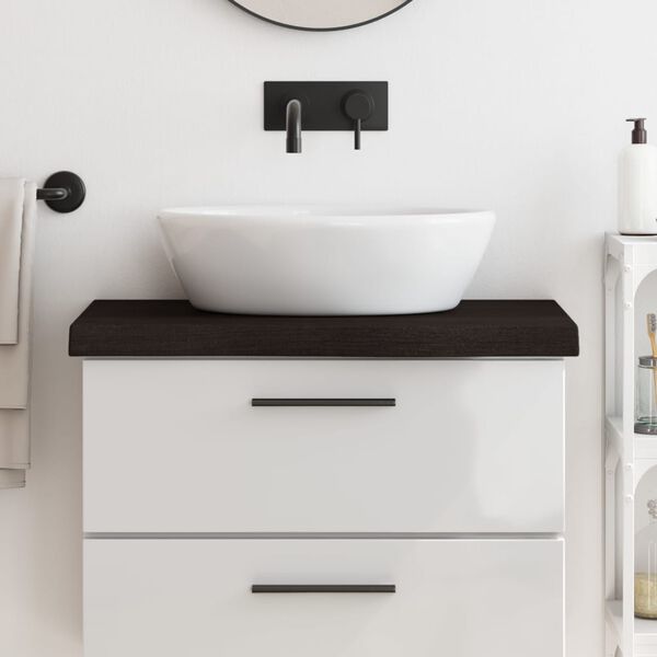 vidaXL Kupaonska radna ploča tamnosmeđa 80x30x(2-6) cm tretirano drvo