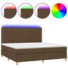 vidaXL Krevet box spring s madracem LED tamnosmeđi 200x200 cm tkanina