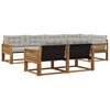 vidaXL Set vanjskih sofa s jastukom 7 pcs Prirodna i svjetlosiva