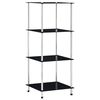 vidaXL Police s 4 razine crne 40 x 40 x 100 cm od kaljenog stakla