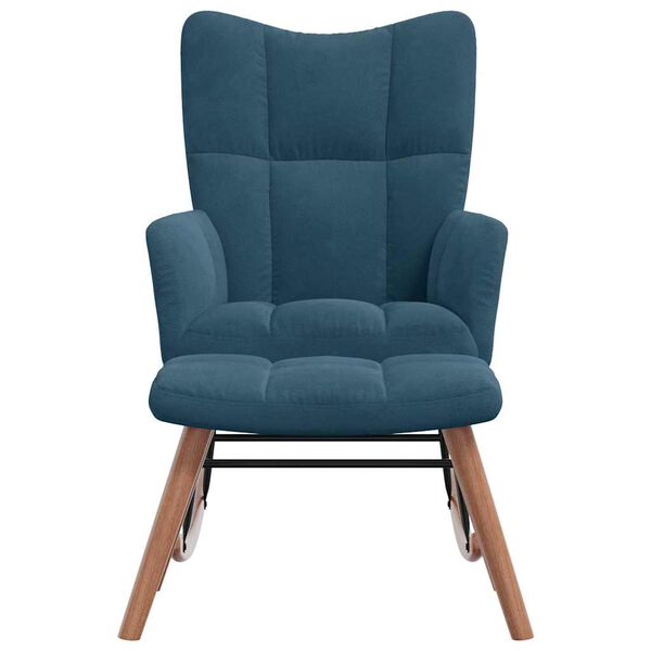 vidaXL Ljuljačka stolica sa stolicom, plavi bar&scaron;un