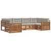vidaXL Set vanjskih sofa s jastukom 6 pcs Prirodna i svijetlo siva