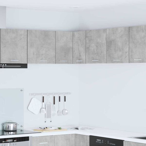 vidaXL Viseći ormarić s pohranom Beton siva i bijela 57 x 57 x 40 cm