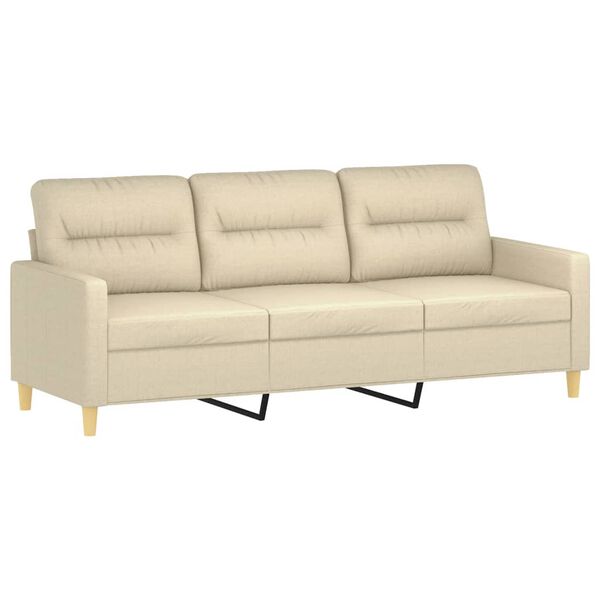 vidaXL 3-dijelni set sofa s jastucima krem od mikrovlakana