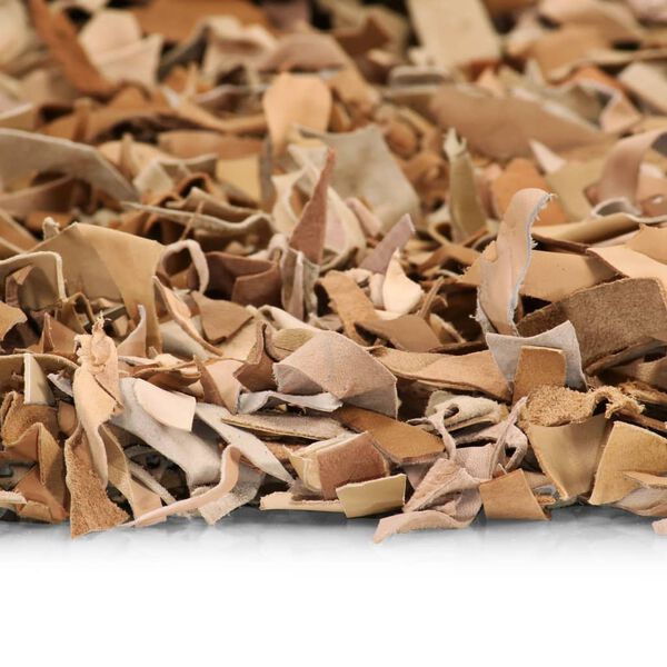 vidaXL Čupavi tepih od prave kože 120x170 cm žuto-smeđi