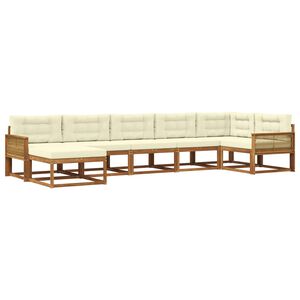 vidaXL Set vanjskih sofa 7 kom. Prirodna i krem