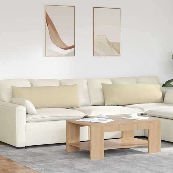 vidaXL Jastučići za sofu 2 pcs Krema 120 x 40 cm tkanina