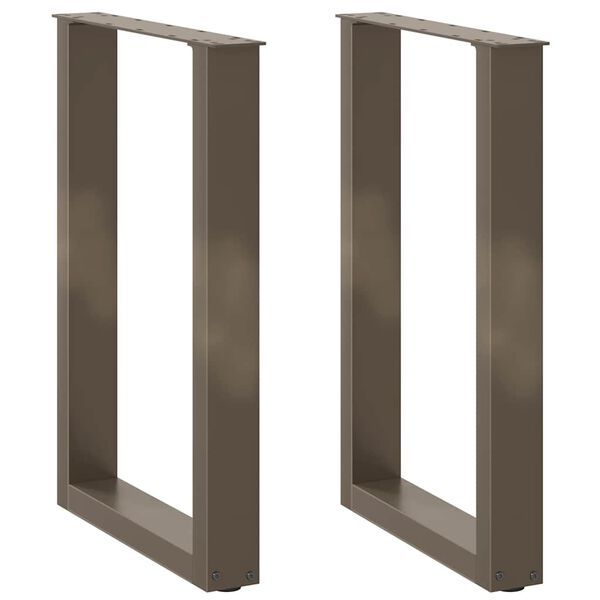 vidaXL Noge za blagovaonski stol U-oblik 2 kom Prirodni čelik 50 x (72-73) cm Čelik