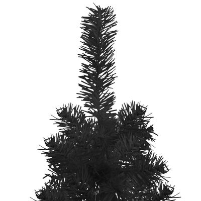 vidaXL Tanka umjetna polovica božićnog drvca sa stalkom crna 150 cm