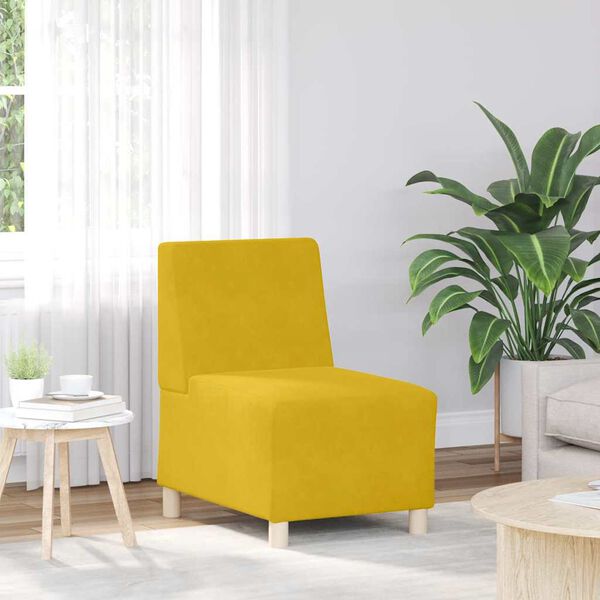 vidaXL Modularna sofa bez naslona za ruke, žuta, 55 cm, bar&scaron;un