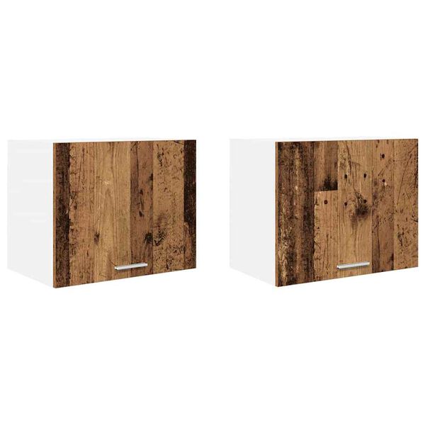vidaXL Viseći ormarić 2 pcs Stari drvo i bijela 50 x 31 x 40 cm