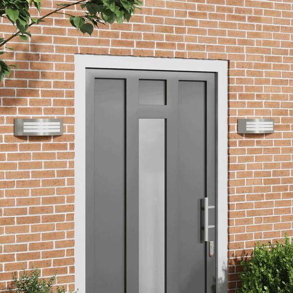 vidaXL Vanjska zidna lampa 2 pcs Srebrno 32 x 10 x 10 cm