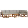 vidaXL Set vanjskih sofa s jastukom 9 pcs Prirodna i svijetlo siva