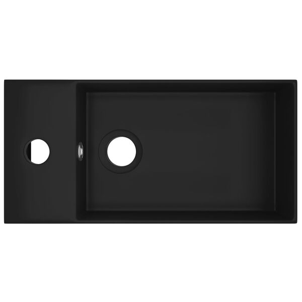 vidaXL Kupaonski umivaonik keramički mat crni