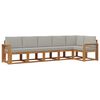 vidaXL Set vanjskih sofa s jastukom 6 pcs Prirodna i svijetlo siva