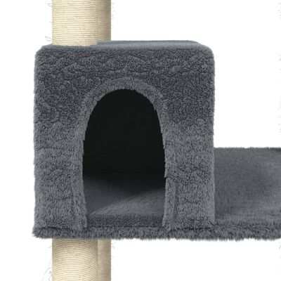 vidaXL Penjalica za mačke sa stupovima za grebanje tamnosiva 141 cm