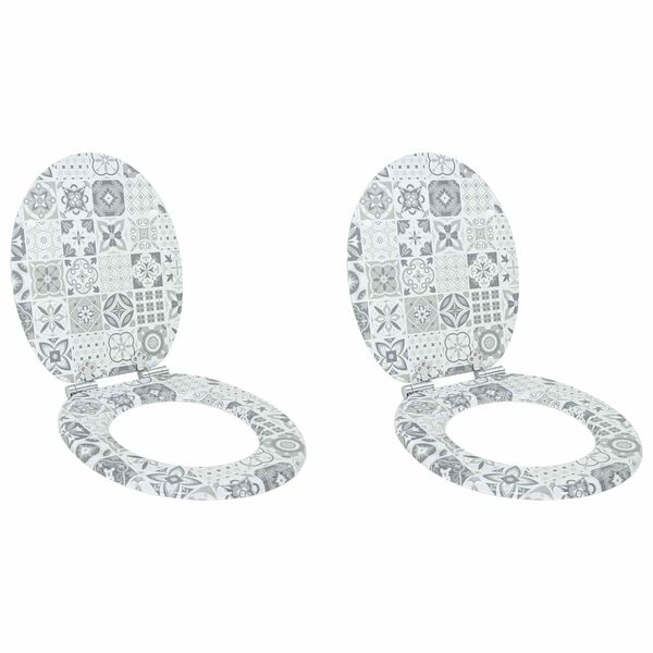 vidaXL WC daska 2 pcs Plavi i bijeli porculan 44 x 38 cm MDF ploča