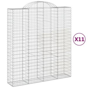 vidaXL Lučne gabionske ko&scaron;are 11kom 200x50x220/240cm pocinčano željezo