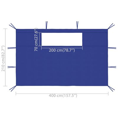 vidaXL Bočni zidovi za sjenicu 2 kom 4 x 2,1 m plavi 70 g/m²