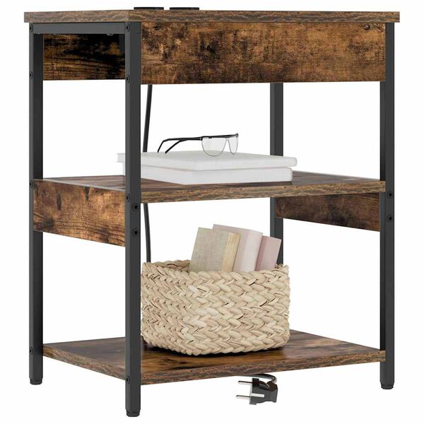 vidaXL Noćni ormar Dimljeni hrast 41 x 31 x 51 cm Konstruirano drvo