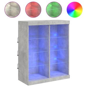 vidaXL Komoda s LED svjetlima siva boja betona 81x37x100 cm