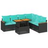 vidaXL 7-dijelni set vrtnih sofa od poliratana s jastucima crni