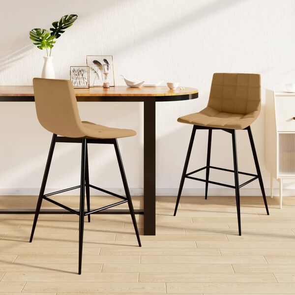 vidaXL Barski stolci 2 kom smeđi bar&scaron;unasti