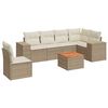 vidaXL 7-dijelni set vrtnih sofa od poliratana s jastucima bež