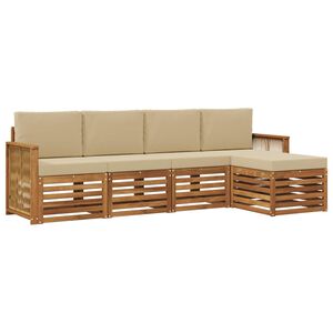 vidaXL Set vanjskih sofa 5 kom. Prirodna i bež