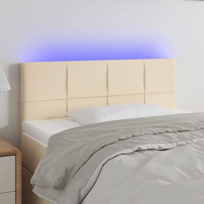 vidaXL LED uzglavlje krem 80 x 5 x 78/88 cm od tkanine