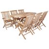 vidaXL Set vrtnih namje&scaron;taja 7 kom. Prirodna Čvrsto teak drvo