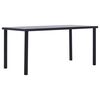 vidaXL Blagovaonski stol crni i siva boja betona 160 x 80 x 75 MDF