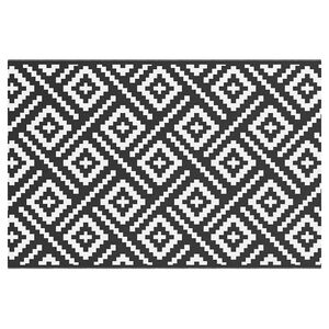 vidaXL Vanjski tepih ARAKIL bijelo-crni 120 x 180 cm PP
