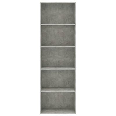 vidaXL Ormarić za knjige s 5 razina boja betona 60x30x189 cm drveni