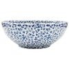 vidaXL Nadgradni umivaonik bijelo-plavi okrugli &Phi; 41 x 14 cm keramički