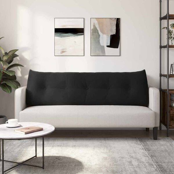 vidaXL Jastuk za leđa Crna 160 x 24 x 50 cm Bar&scaron;un