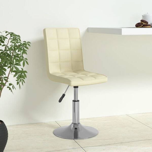 vidaXL Okretna blagovaonska stolica od tkanine krem