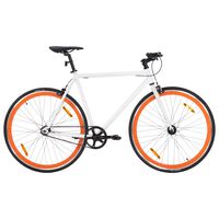 vidaXL Bicikl s fiksnim zupčanikom bijelo-narančasti 700c 55 cm