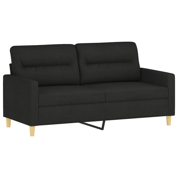 vidaXL 2-dijelni set sofa s jastucima crni od tkanine