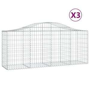 vidaXL Lučne gabionske ko&scaron;are 3 kom 200x50x80/100 cm pocinčano željezo