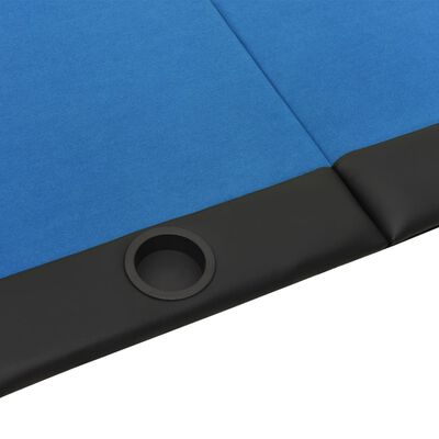 vidaXL Sklopiva stolna ploča za poker za 10 igrača plava 208x106x3 cm