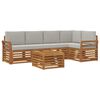 vidaXL Set vanjskih sofa 6 kom. Prirodna i svijetlo siva Poliester