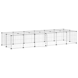 vidaXL Kavez za ljubimce s 28 panela i vratima crni 35 x 35 cm čelični