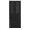 vidaXL Highboard Crni hrast 69,5 x 34 x 90 cm Konstruirano drvo