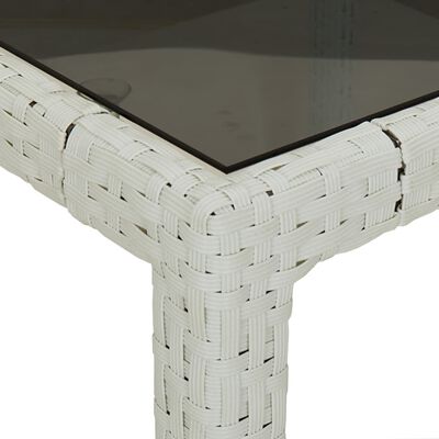 vidaXL Vrtni stol 150x90x75 cm od kaljenog stakla i poliratana bijeli