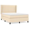vidaXL Krevet s oprugama i madracem krem 140 x 190 cm od tkanine