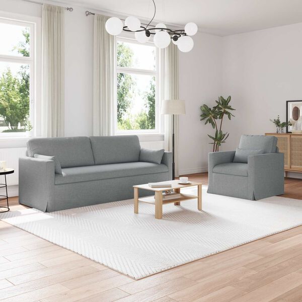 vidaXL Sofa 2 pcs Svijetlo siva 198 x 78 x 80 cm tkanina