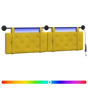 vidaXL Viseće uzglavlje kreveta S LED svjetlom Žuta Bar&scaron;un